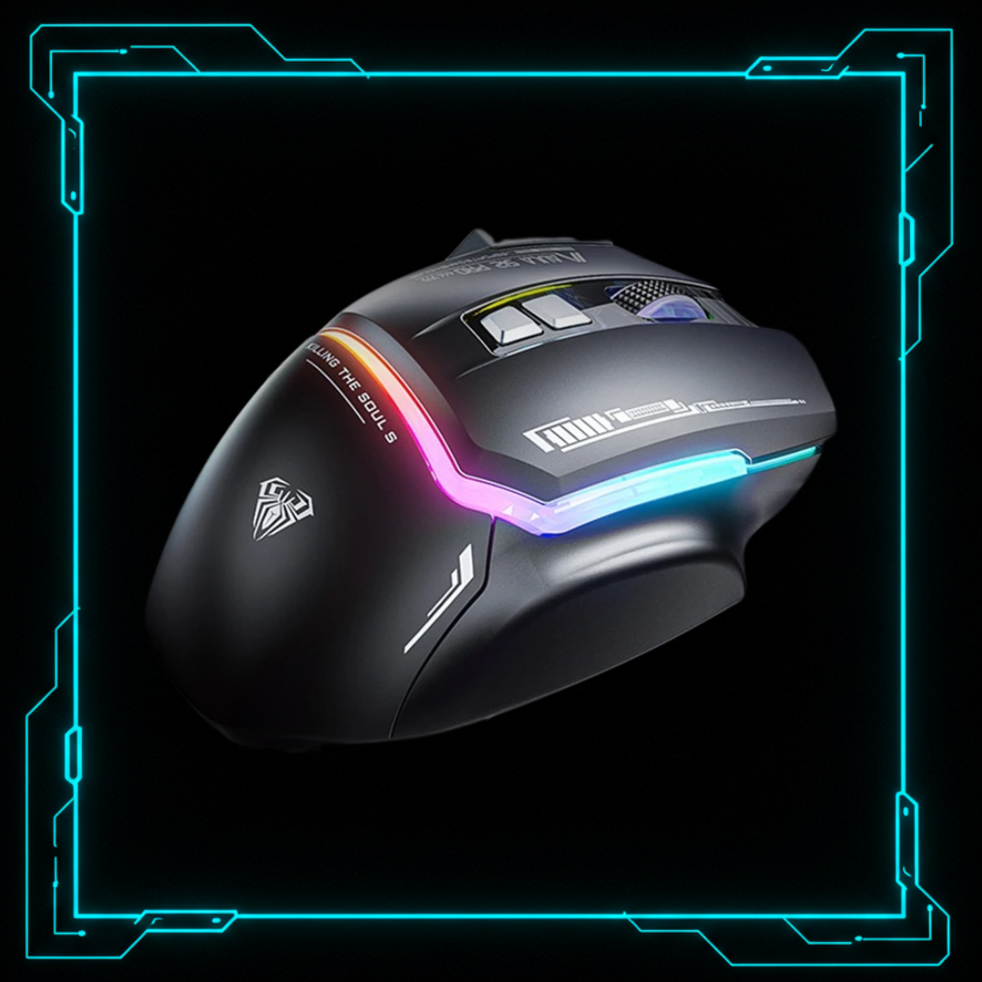Mouse Gamer Com Fio RGB — AULA S12Pro Preto