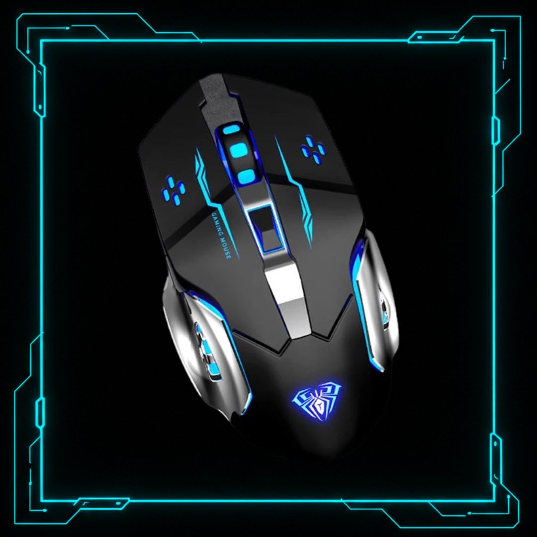 Mouse Gamer Sem Fio RGB — AULA SC100 PRETO