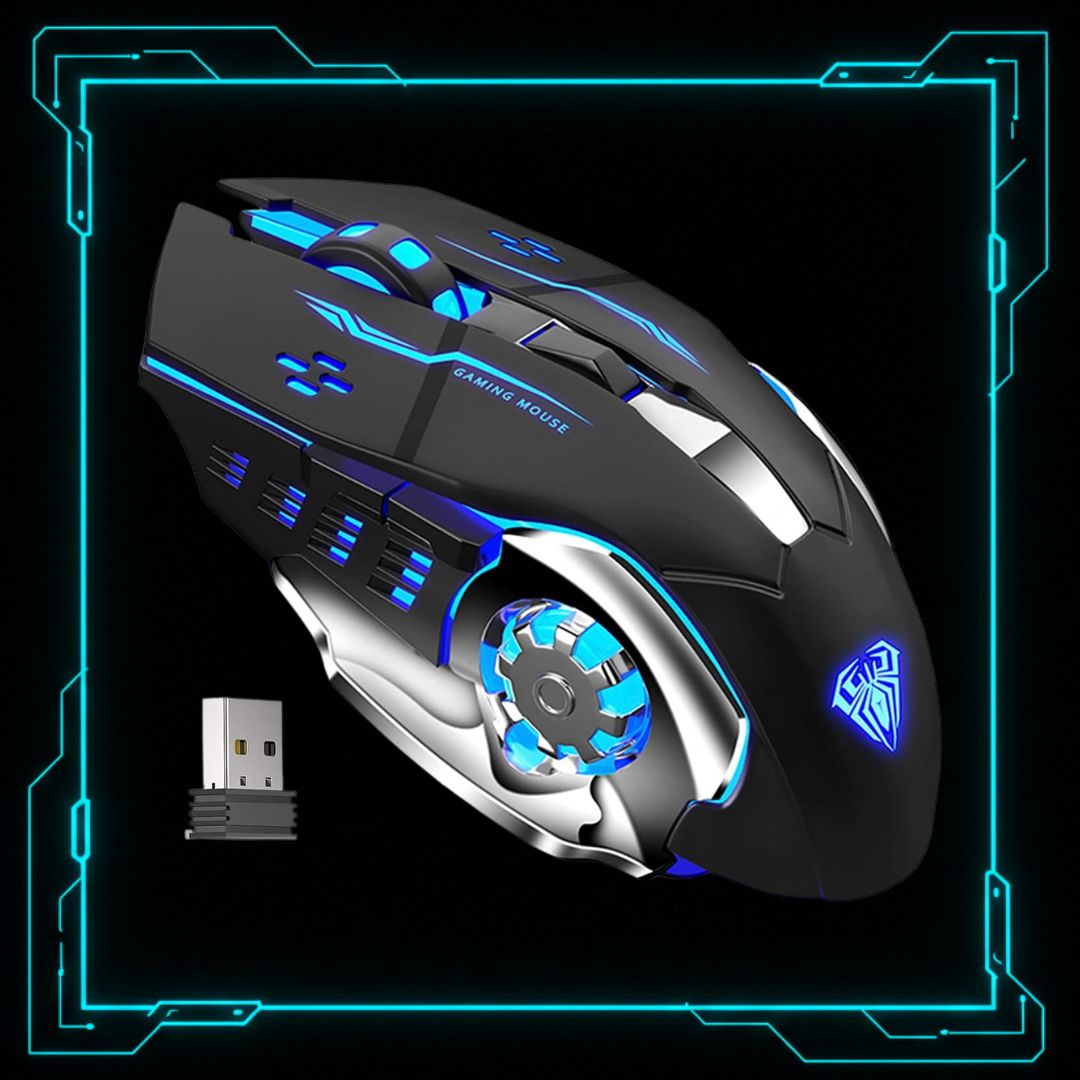 Mouse Gamer Sem Fio RGB — AULA SC100 PRETO