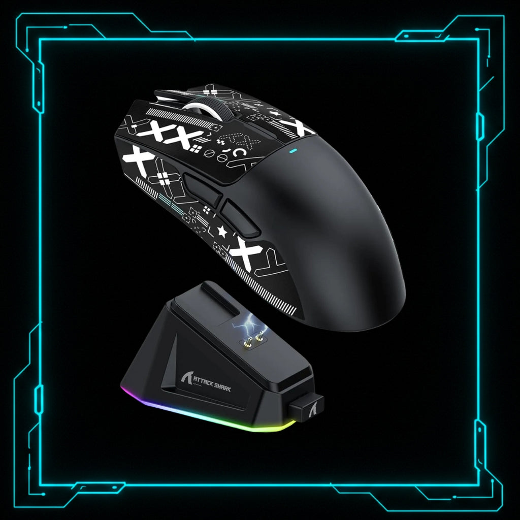 Mouse Gamer Sem Fio com Base de Carregamento Magnética — Attack Shark X11 Preto