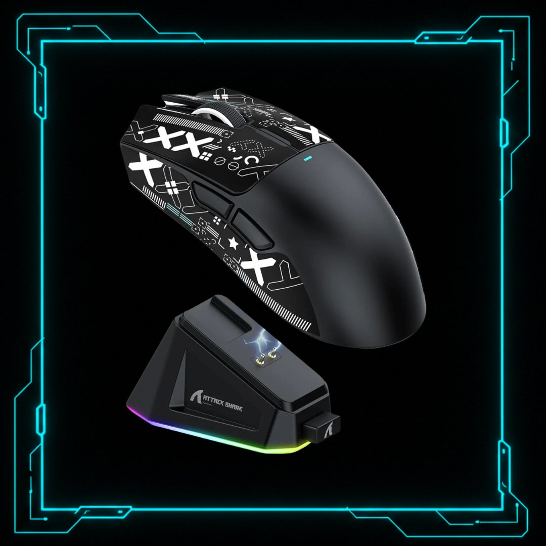 Mouse Gamer Sem Fio com Base de Carregamento Magnética — Attack Shark X11 Preto