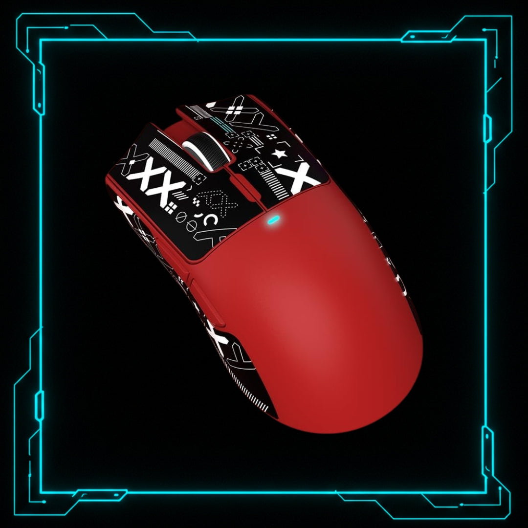 Mouse Gamer Sem Fio com Base de Carregamento Magnética — Attack Shark X11 Vermelho